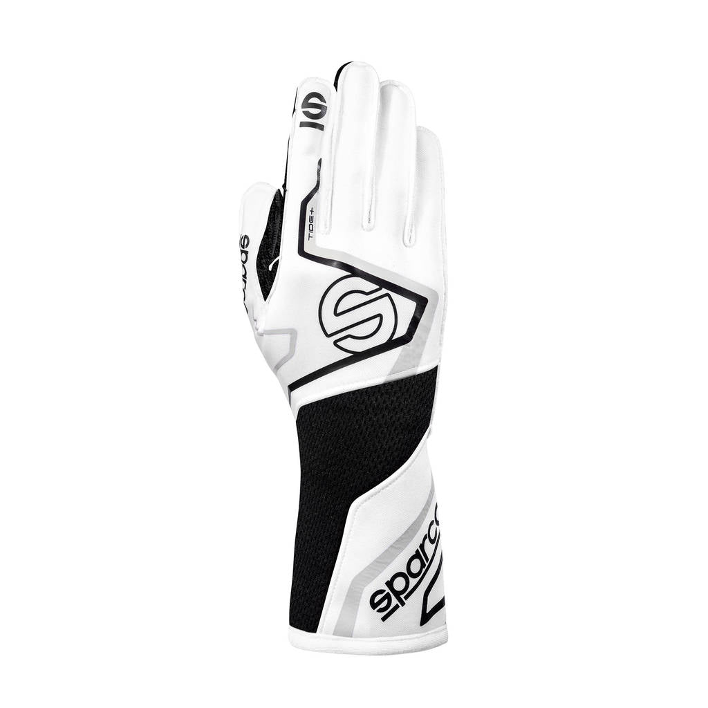 SPARCO BRG0001B0W08009 Racing Gloves Tide+, White / Black, Size 9 Photo-0