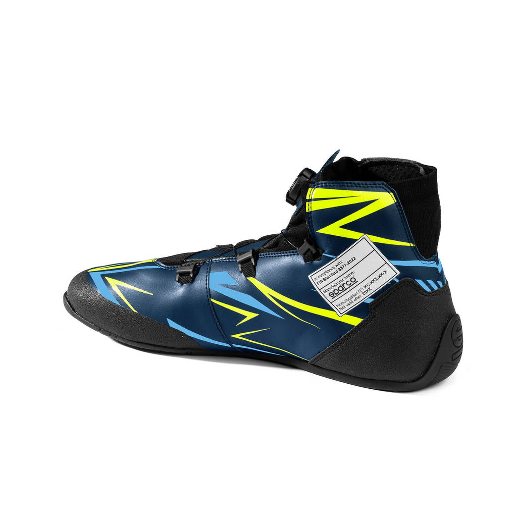 SPARCO BKB0002B0N23038 Karting Shoes K-Rapid Rotor, Marine Blue / Fluo Yellow, Size 38 Photo-2