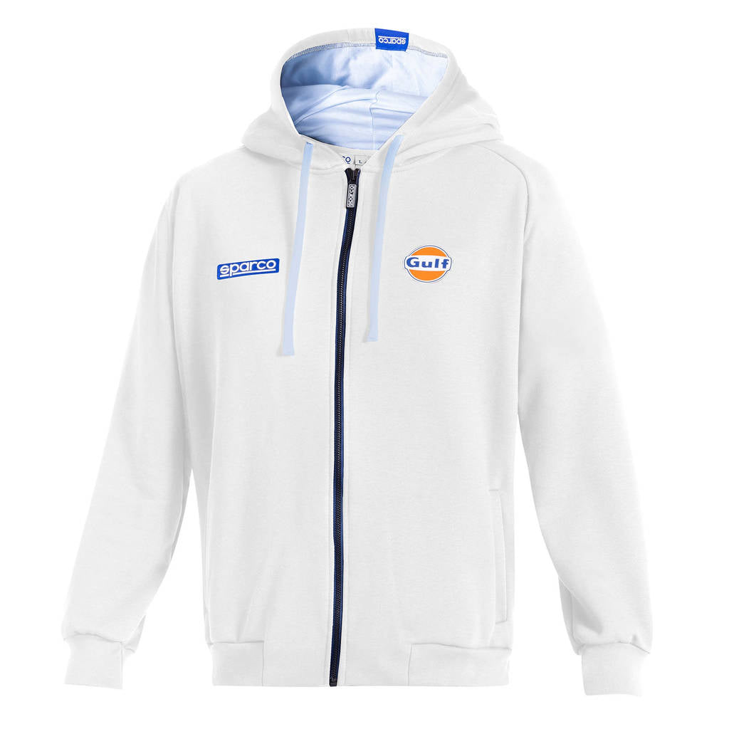 SPARCO BMF0010S0W012XL Hooded Full Zip Sweatshirt Sparco-Gulf, White, Size 2XL Photo-0