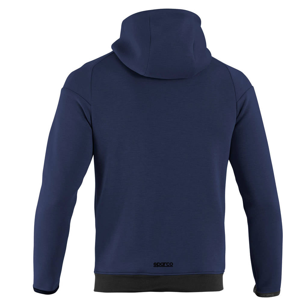 SPARCO BMJ0012B0N020XS Hooded Full Zip Sweatshirt, Navy Blue / Black, Size XS Photo-1
