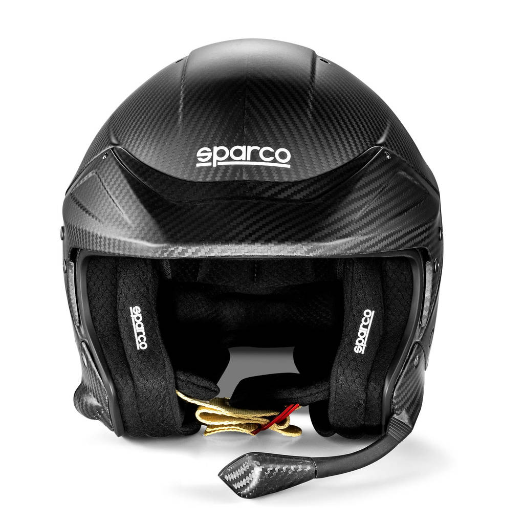 SPARCO BRH0001B0K0100L Open-Face Helmet Flux RJ-i Carbon 8859-2024, Black, Size L Photo-1