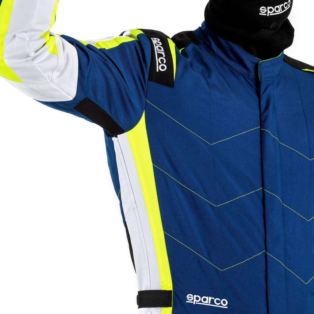 SPARCO BKS0011B0B140XS Karting Suit Kerb Advanced, Light Blue / Fluo Yellow, Size XS Photo-2