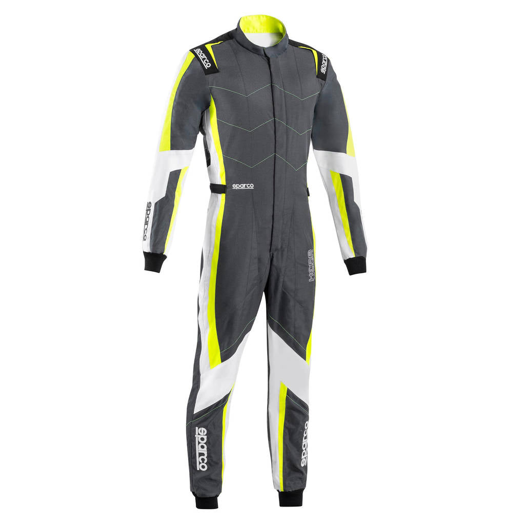 SPARCO BKS0011B0E330XL Karting Suit Kerb Advanced, Dark Grey / Fluo Yellow, Size XL Photo-0
