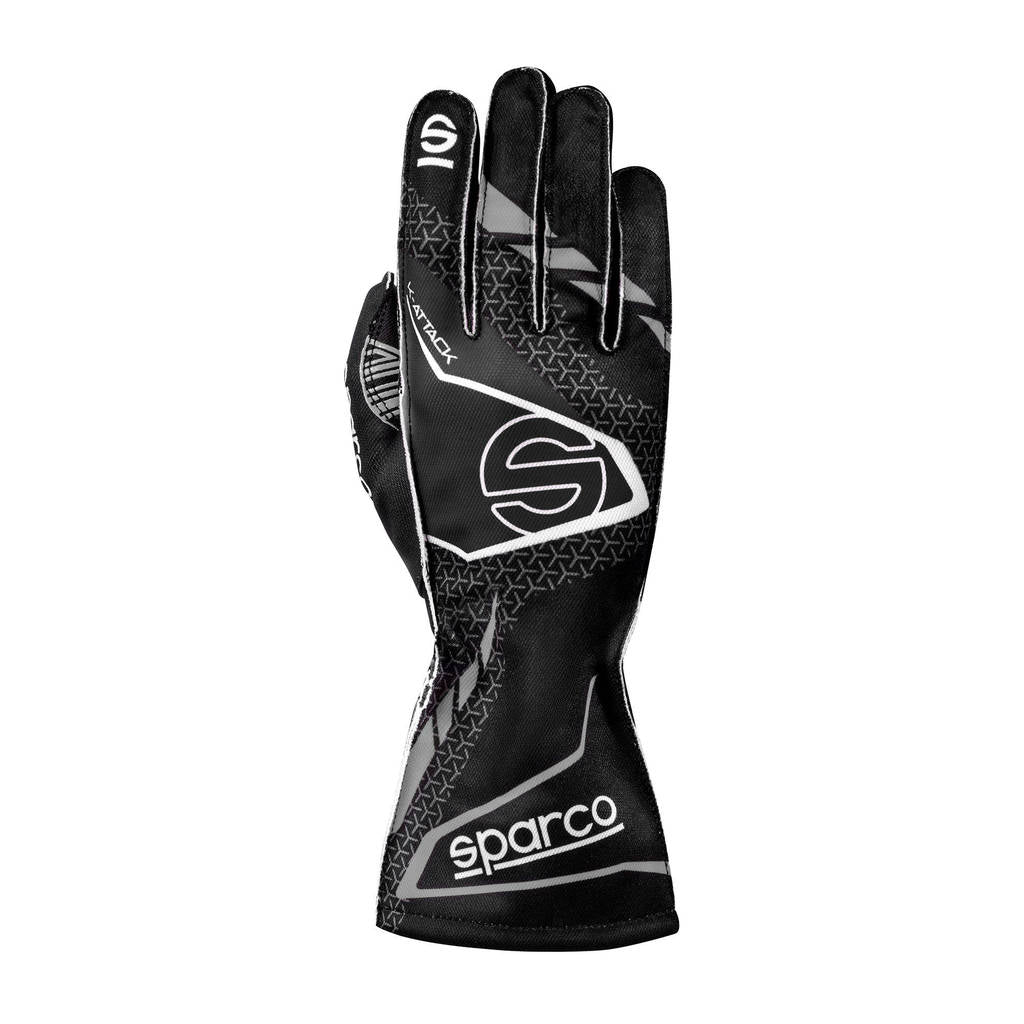 SPARCO BKG0004B0K10008 Karting Gloves K-Attack, Black / Grey, Size 8 Photo-0