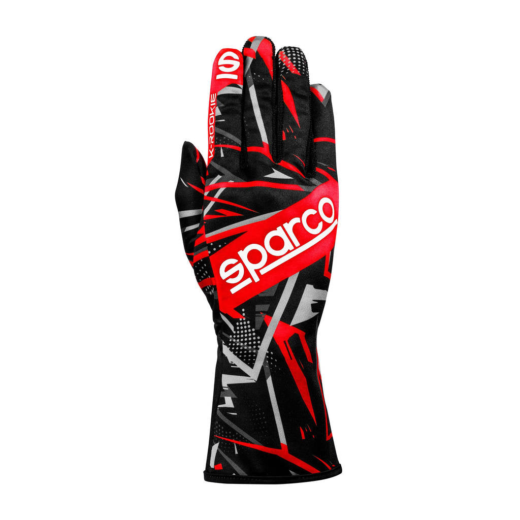 SPARCO BKG0001B0K12010 Karting Gloves K-Rookie, Black / Red, Size 10 Photo-0