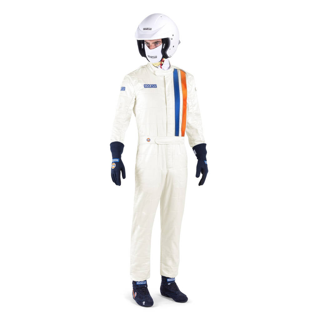 SPARCO 001144GU62BI Replica Racing Suit Gulf, White, Size 62 Photo-0