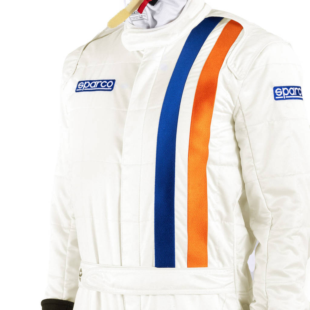 SPARCO 001144GU66BI Replica Racing Suit Gulf, White, Size 66 Photo-2