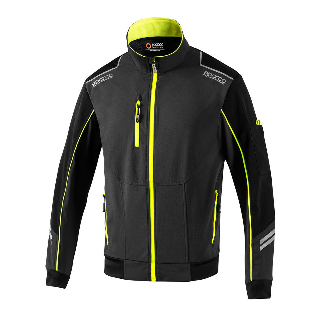 SPARCO 02413GSVF4XL Light-Shell Jacket Tech Austin, Dark Grey / Fluo Green, Size XL Photo-2