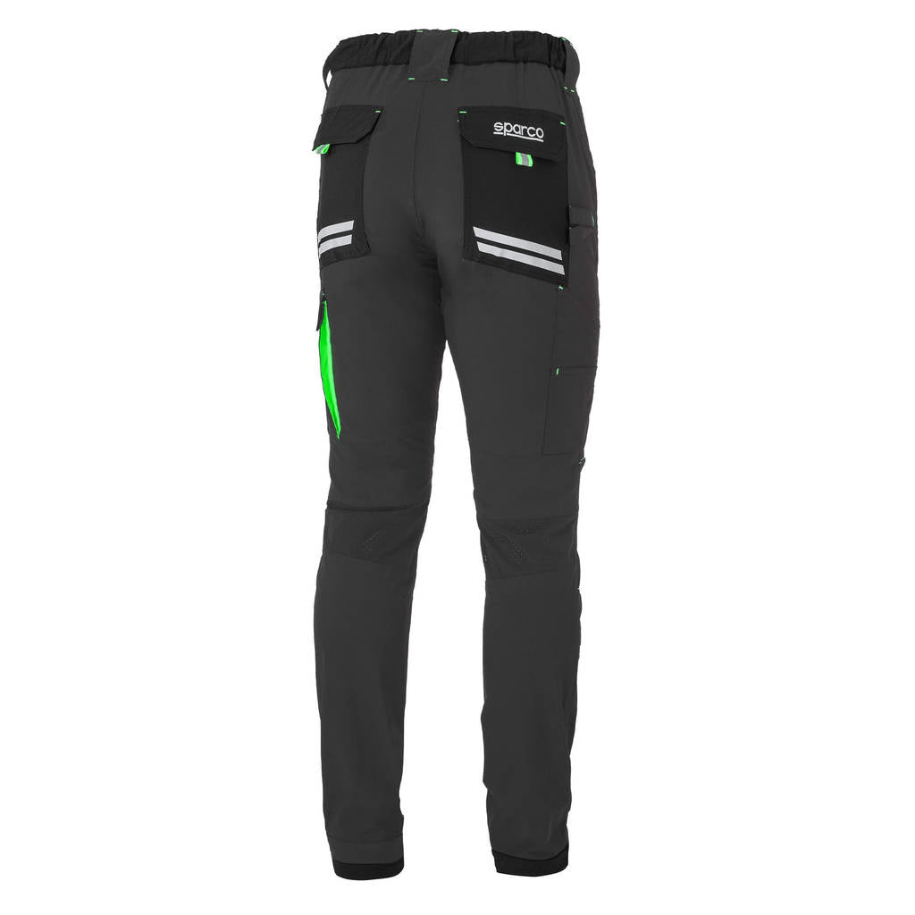 SPARCO 02425GSVF6XXX Light Trousers Tech Kansas, Dark Grey / Fluo Green, Size 3XL Photo-1