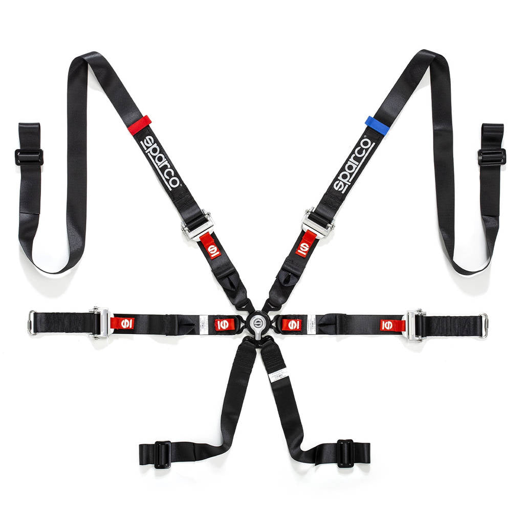 SPARCO 04825H1NR Seat Belt Pro H-9 Evolution, 6-Point, Black Photo-0