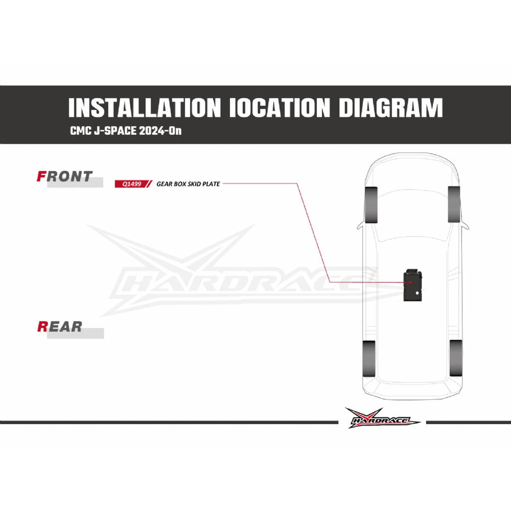 HARDRACE Q1499 Gear Box Skid Plate, 3pcs for CMC J-Space AT 2024- Photo-5