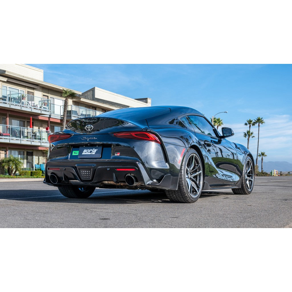 BORLA 140826BC Exhaust System Cat-Back 3", ATAK (Black Chrome Tips) for TOYOTA Supra GR (A90 / A91) 2020-2025 Photo-1