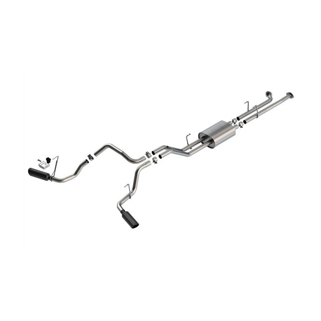 BORLA 141022BC Exhaust System Cat-Back 2.25", ATAK (4" Black Chrome Tips) for TOYOTA Tundra 5.7L V8 2007-2008 Photo-0