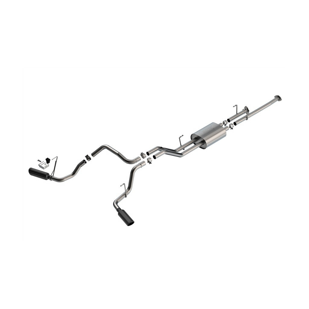 BORLA 141024BC Exhaust System Cat-Back 2.25", ATAK (4" Black Chrome Tips) for TOYOTA Tundra 4.6L / 5.7L V8 2009-2021 Photo-0