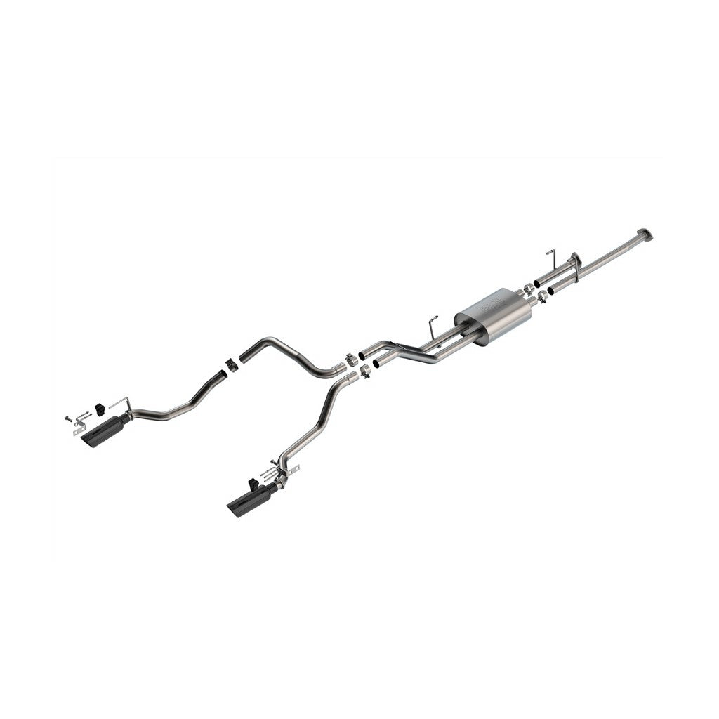 BORLA 141026BC Exhaust System Cat-Back 2.25", ATAK (4" Black Chrome Tips) for TOYOTA Tundra 4.6L / 5.7L V8 2009-2013 Photo-0