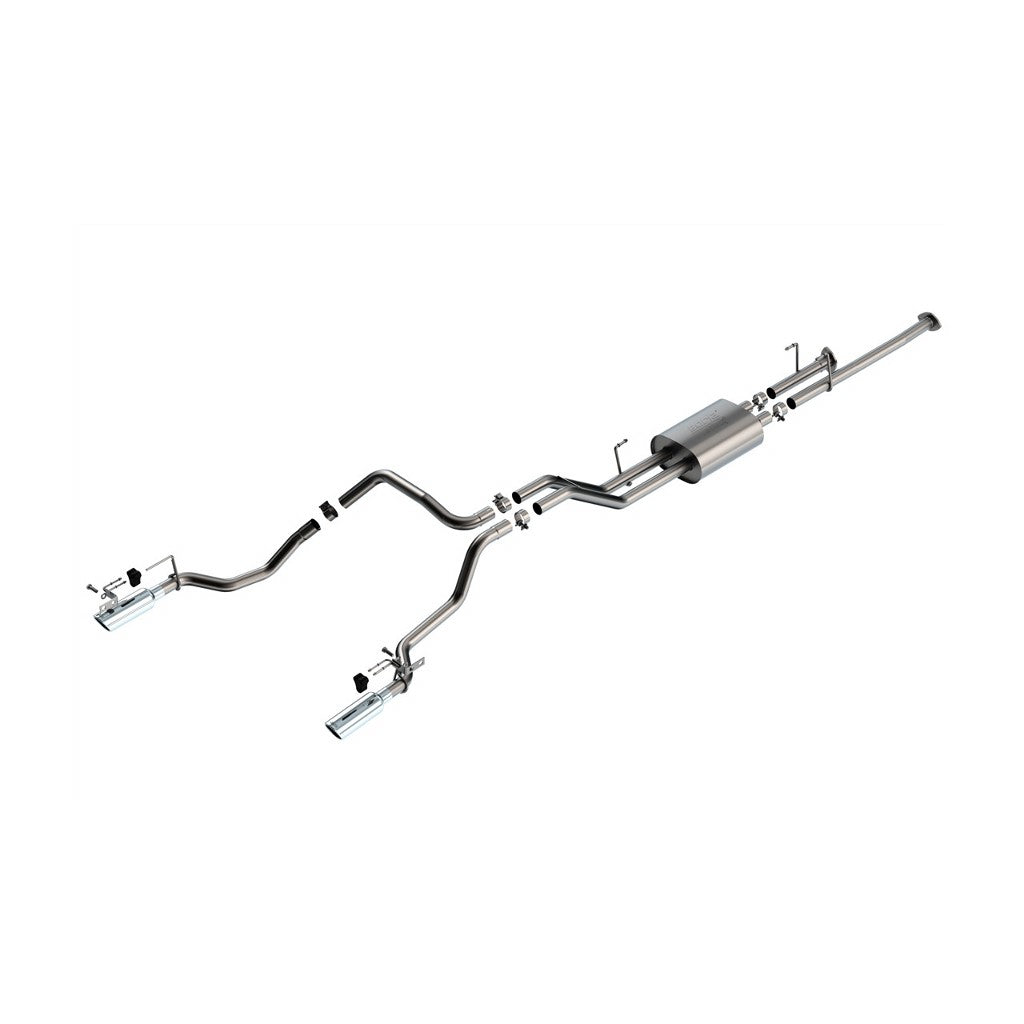 BORLA 141028 Exhaust System Cat-Back 2.25", ATAK (4" Bright Chrome Tips) for TOYOTA Tundra 4.6L / 5.7L V8 2014-2021 Photo-0