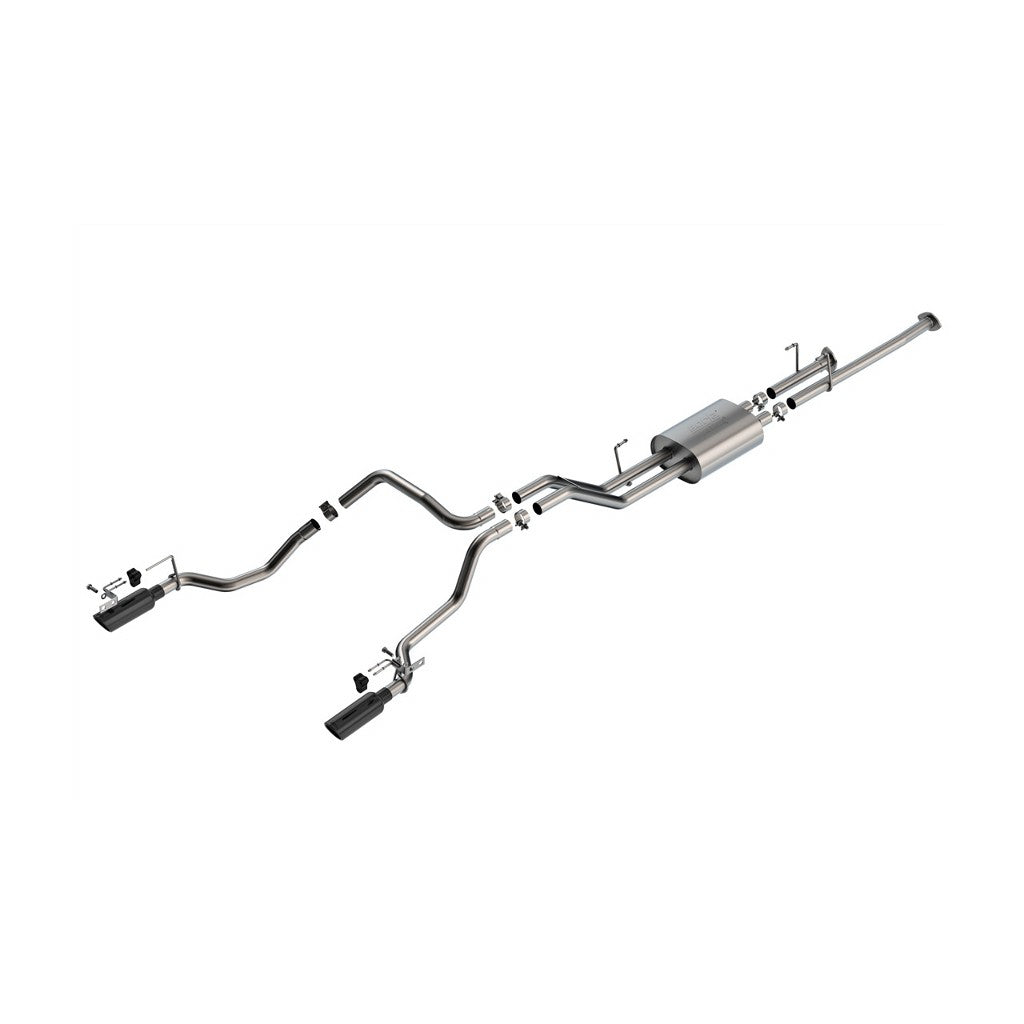 BORLA 141028BC Exhaust System Cat-Back 2.25", ATAK (4" Black Chrome Tips) for TOYOTA Tundra 4.6L / 5.7L V8 2014-2021 Photo-0