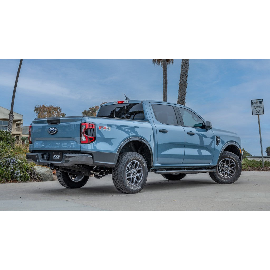 BORLA 140971BC Exhaust System Cat-Back 2.25", S-Type (4" Black Chrome Tips) for FORD Ranger 2.7L 4WD 2024- Photo-1