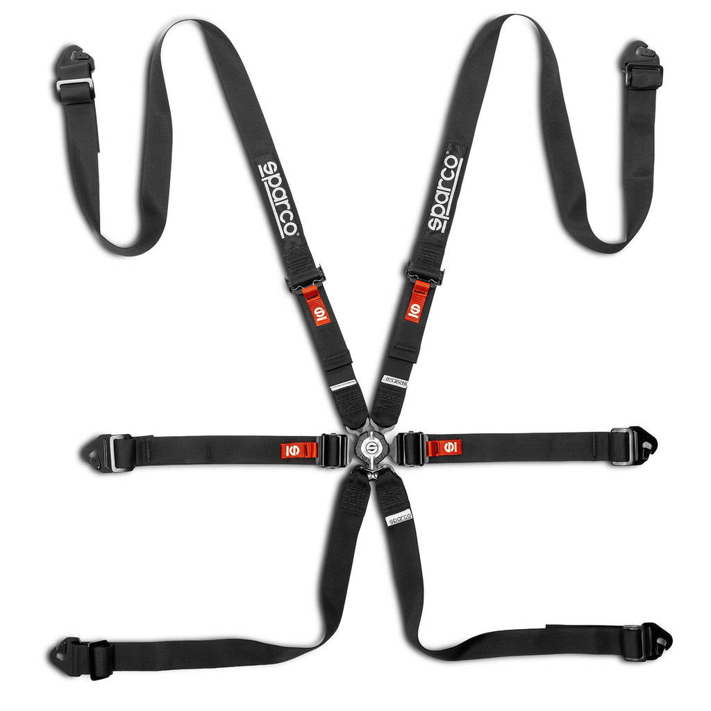 SPARCO BRN0040B0K0100N Harness Competition H-2 PD Steel 26, 6 Point, Black Photo-0