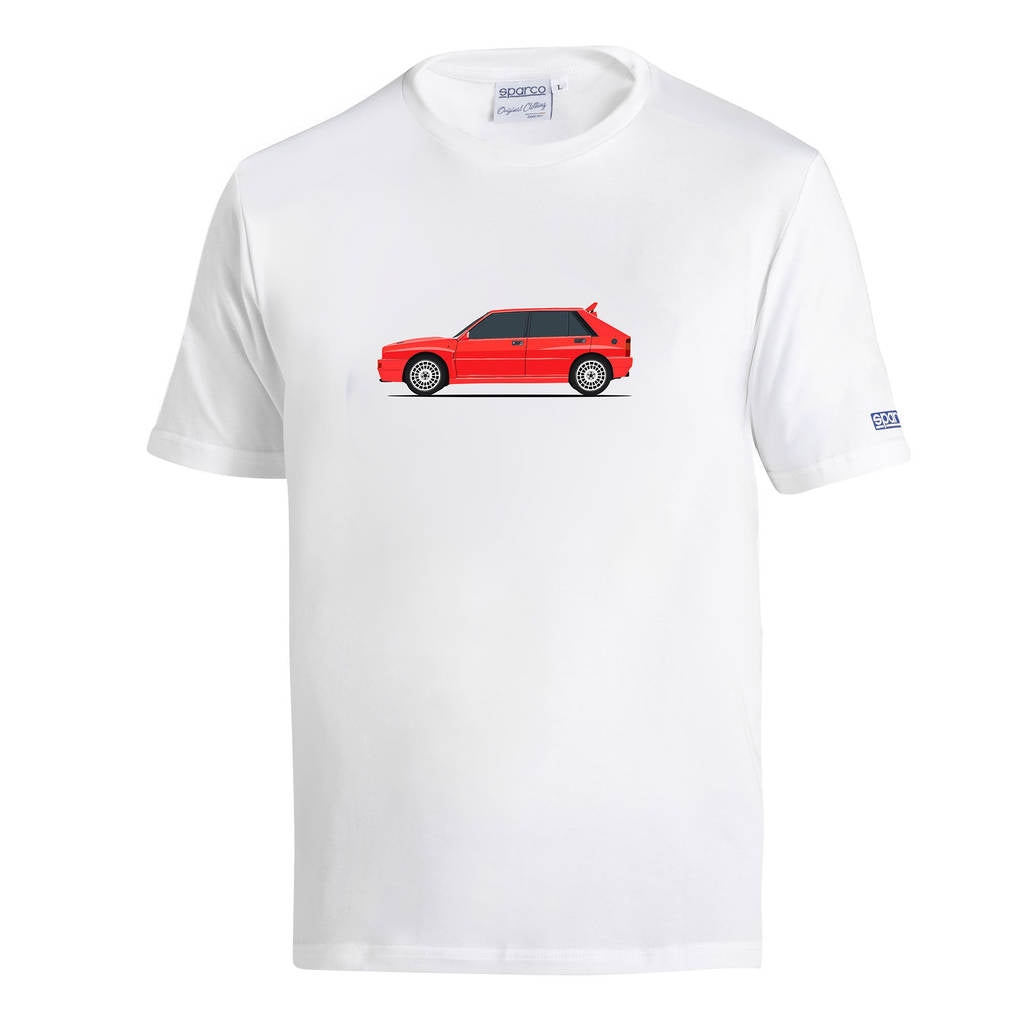 SPARCO BML0014N0W0900M T-Shirt Lancia HF Delta, White/Red, Size M Photo-0