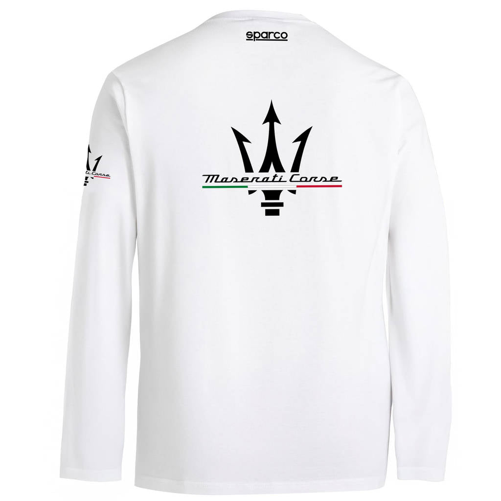 SPARCO BML0060J0W010XL Long Sleeve T-Shirt Maserati, White, Size XL Photo-1