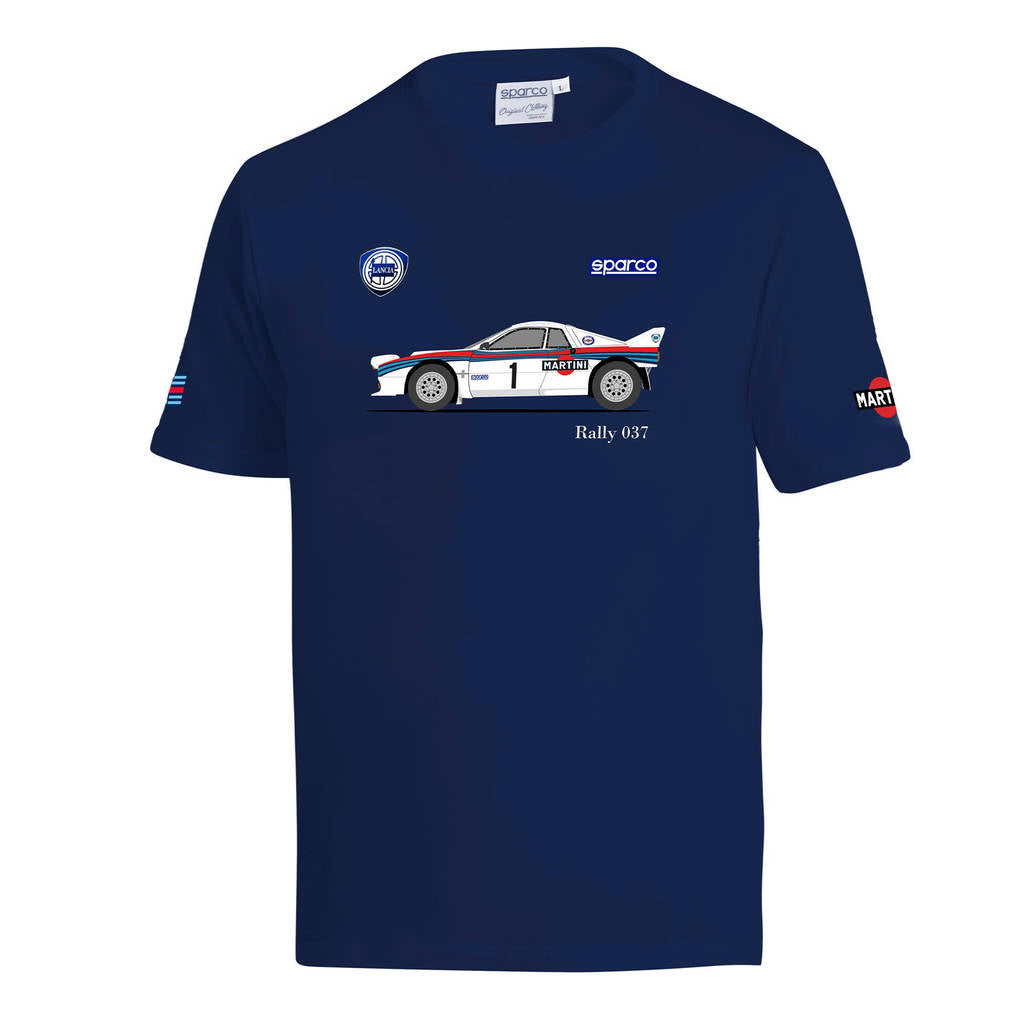 SPARCO BML0092NDN020XS T-Shirt Lancia Martini Racing S4, Blue, Size XS Photo-0