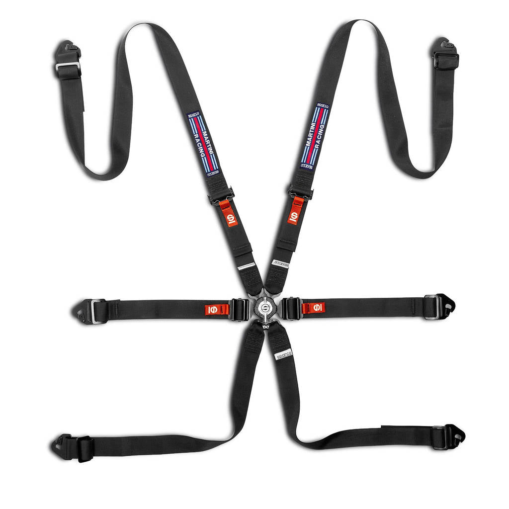 SPARCO BRN0040D0K0100N Safe Harness Competition H-2PD MR 26, 6 Point, Black Photo-0