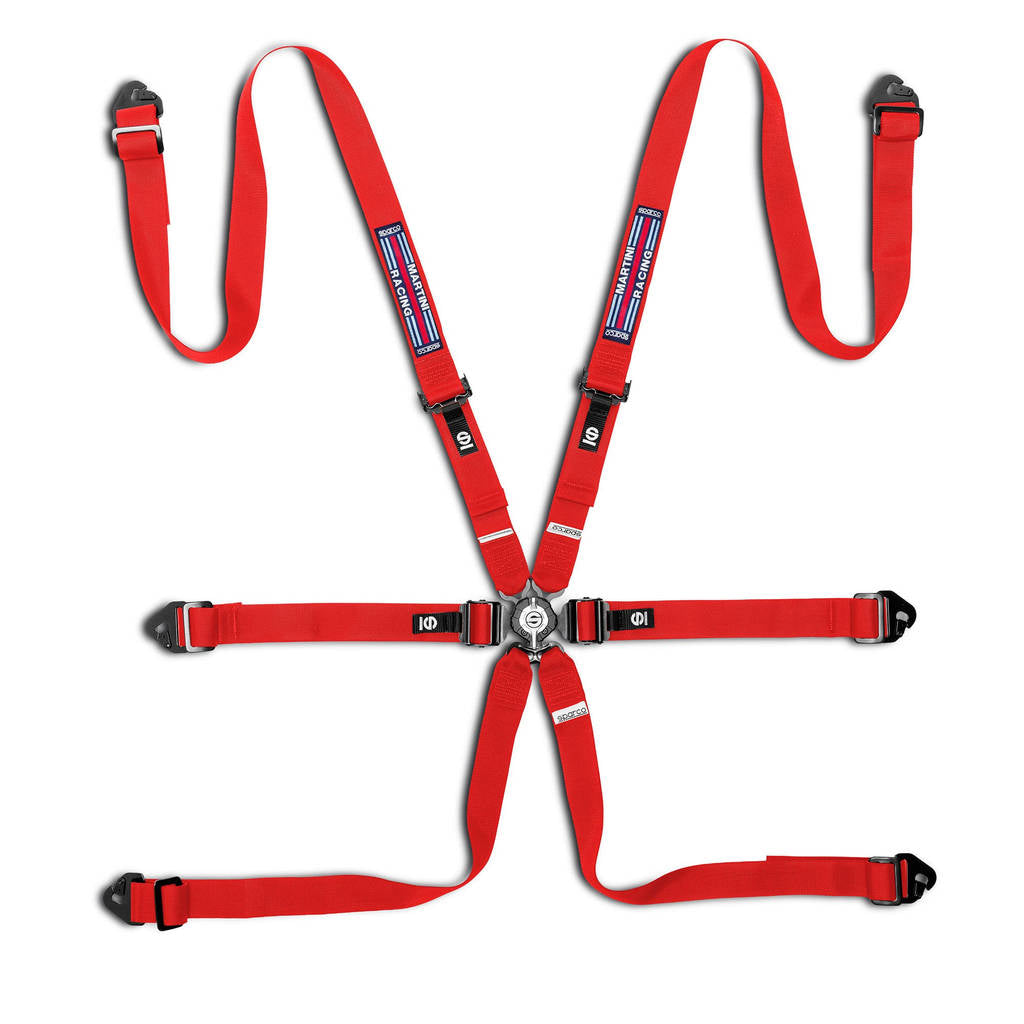 SPARCO BRN0040D0R0100N Safe Harness Competition H-2PD MR 26, 6 Point, Red Photo-0