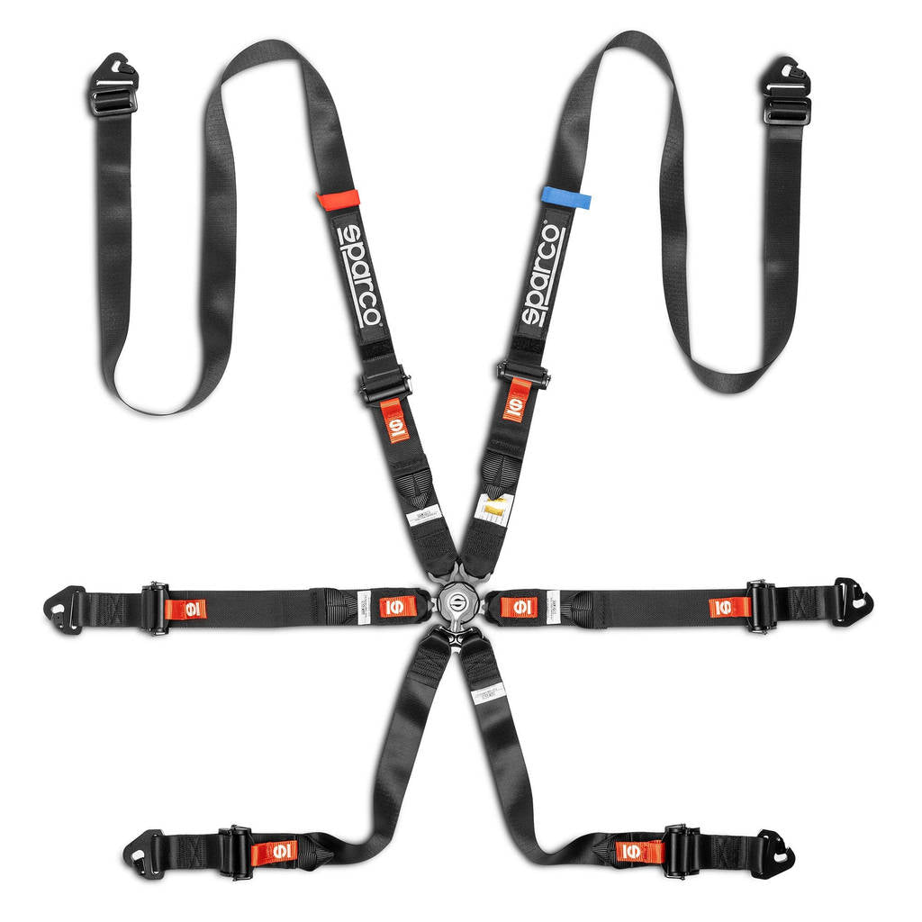SPARCO BRN0047B0K0100N Safe Harness Pro H9 Endurance, 6 Point, Black Photo-0