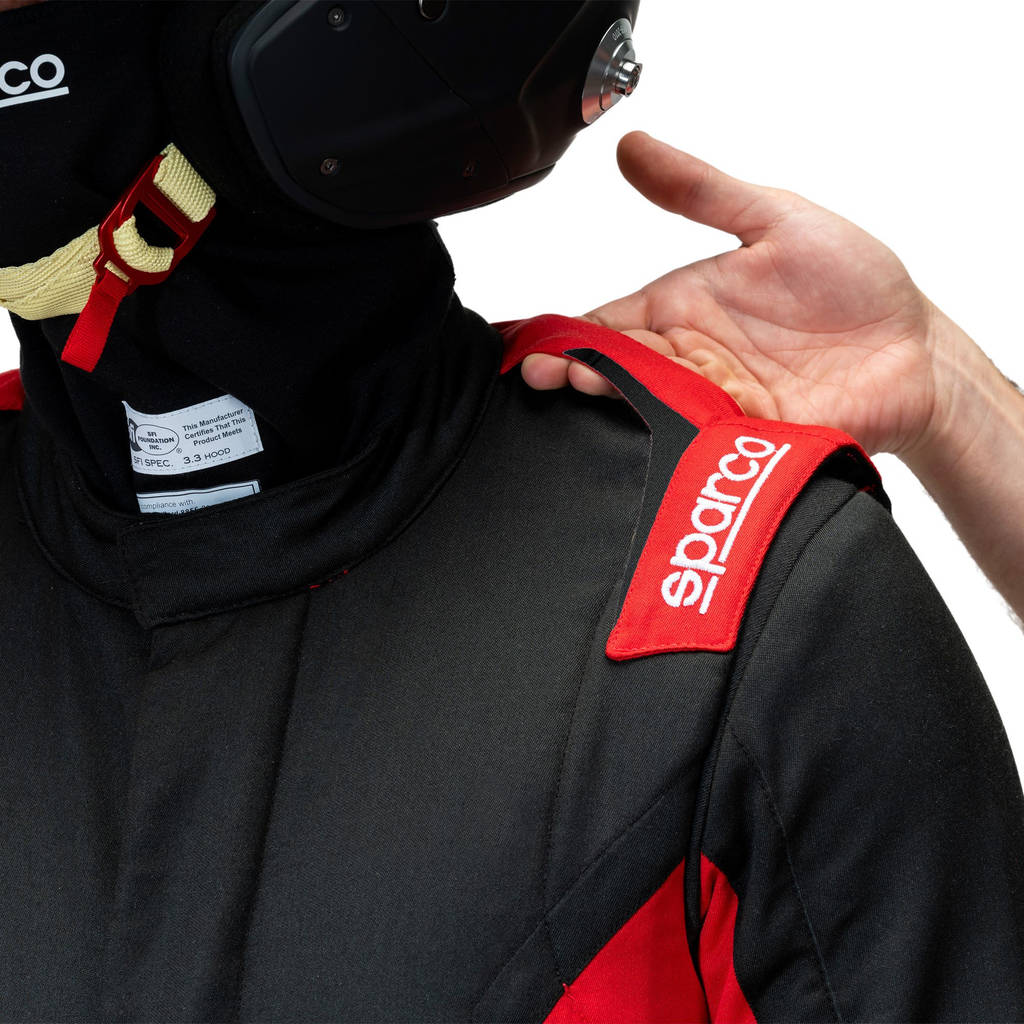 SPARCO BRS0050B0K12052 Racing Suit Sprint S Advanced, Black/Red, Size 52 Photo-2