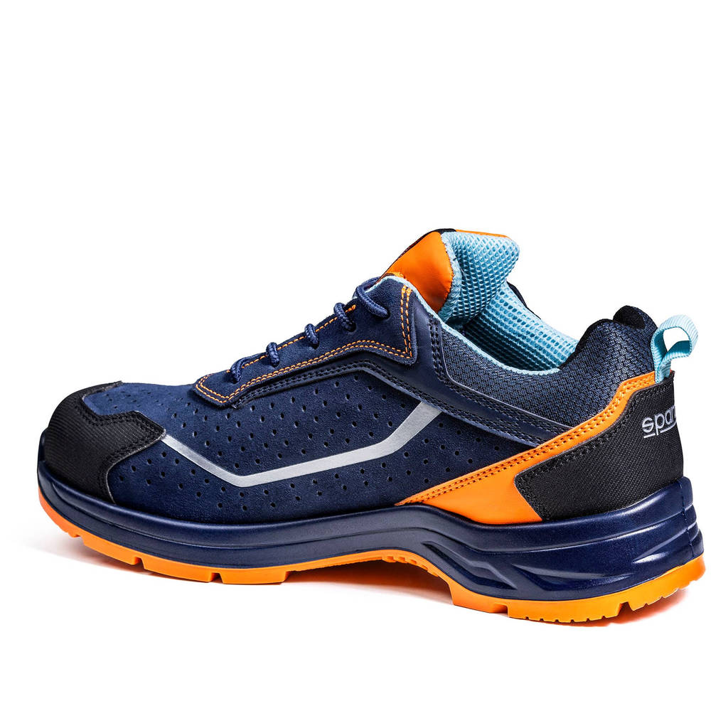 SPARCO 07538GU44BMAF Mechanics Shoes Indy Meteor Gulf S1PS, Navy Blue/Fluo Orange, Size 44 Photo-2
