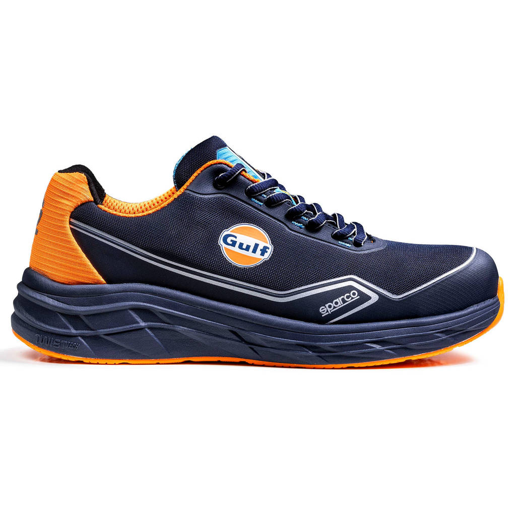 SPARCO 07545GU45BMAF Mechanics Shoes Mirage Gulf S1PS, Navy Blue/Fluo Orange, Size 45 Photo-1