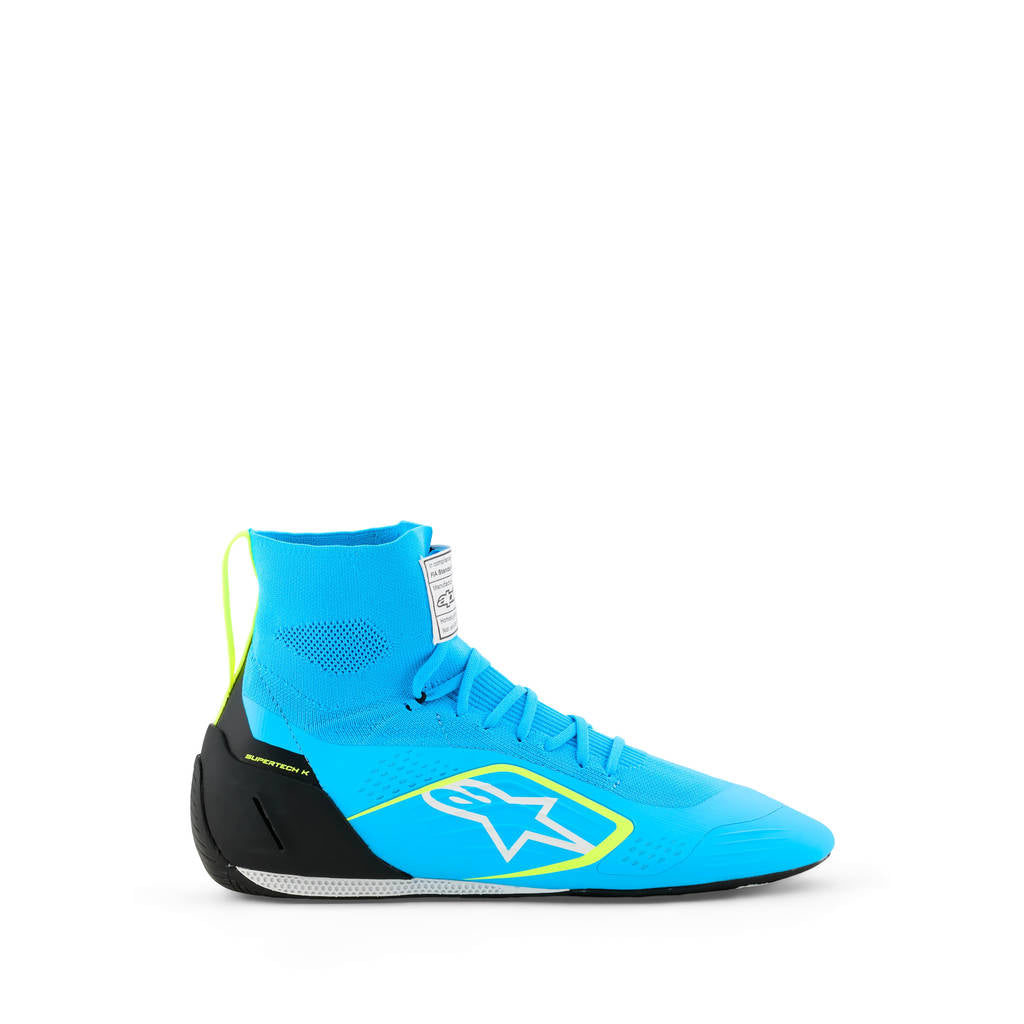 ALPINESTARS 2710526-7287-10,5 Autoracing Supertech Shoes K (FIA), Light Blue Blk Wh/ Yellow Fluo, Size 10,5 Photo-0