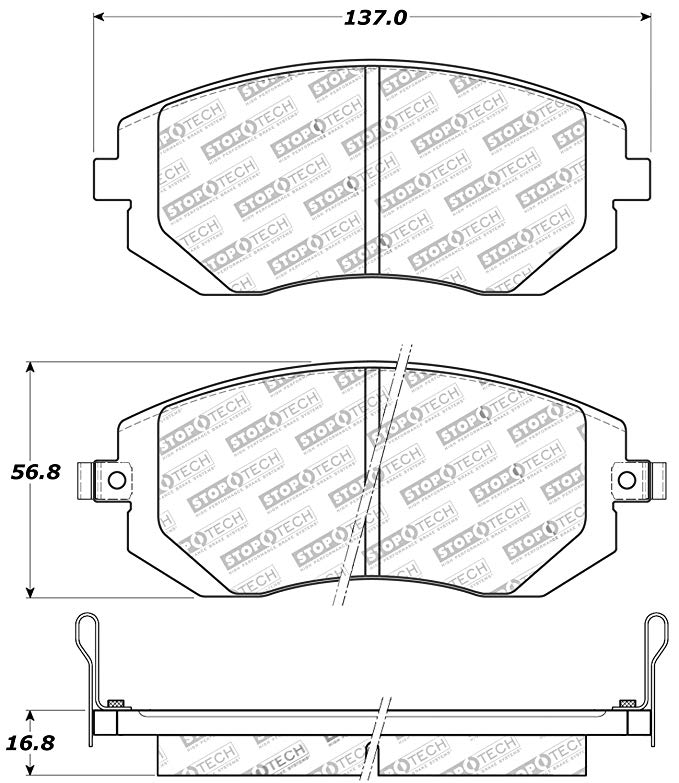 STOPTECH 309.09290 Front Sport Brake Pads with Shims & Hardware SAAB/SUBARU 9-2X/Baja/Forester/Impreza 2001-2015 Photo-0