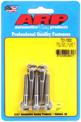 ARP 721-1500 SAE Bolt Kit 1/4-28 x 1.500 hex SS bolts Photo-0