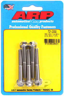ARP 721-2000 SAE Bolt Kit 1/4-28 x 2.000 hex SS bolts Photo-0