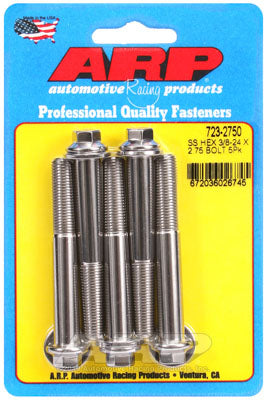 ARP 723-2750 SAE Bolt Kit 3/8-24 x 2.750 hex SS bolts Photo-0