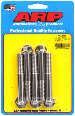 ARP 724-3000 SAE Bolt Kit 7/16-20 x 3.000 hex SS bolts Photo-0