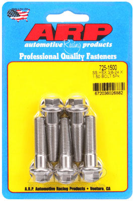 ARP 725-1500 SAE Bolt Kit 3/8-24 x 1.500 hex 7/16 wrenching SS bolts Photo-0