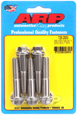 ARP 725-2000 SAE Bolt Kit 3/8-24 x 2.000 hex 7/16 wrenching SS bolts Photo-0