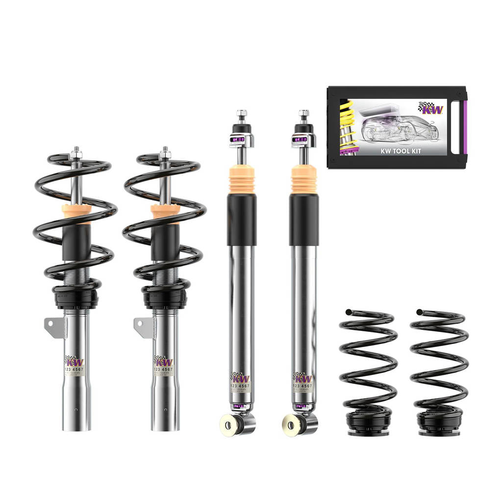 KW 35208200BP-B Coilover Kit V3 Leveling Black (incl. Cancellation Kit for Electronic Dampers) for BMW M135 i xDrive (F40) Photo-0