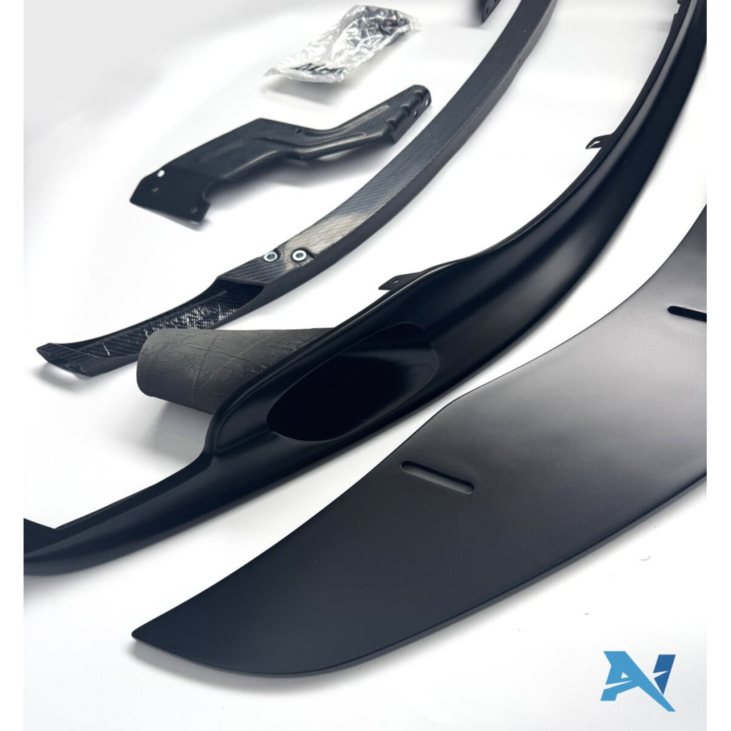 ALPHA-N AN-0643 Carbon Front Spoiler Matte Black with Brake Cooling / Adjustable Splitter for BMW M3 (E90 / E92) Photo-2