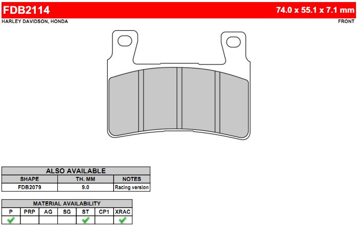 FERODO FDB2114ST Brake pads(moto) Photo-0