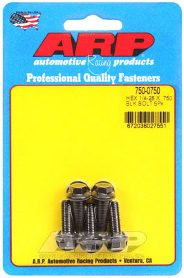 ARP 750-0750 SAE Bolt Kit 1/4-28 x .750 hex black oxide bolts Photo-0