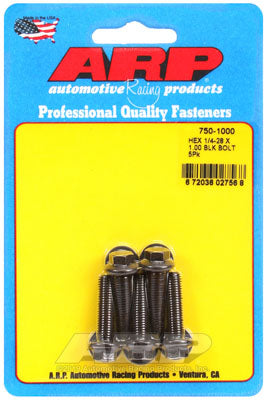 ARP 750-1000 SAE Bolt Kit 1/4-28 x 1.000 hex black oxide bolts Photo-0