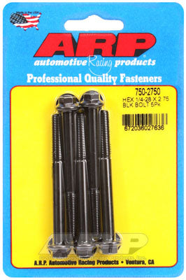 ARP 750-2750 SAE Bolt Kit 1/4-28 x 2.750 hex black oxide bolts Photo-0
