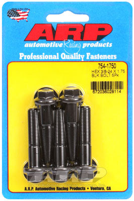 ARP 754-1750 SAE Bolt Kit 3/8-24 x 1.750 hex 7/16 wrenching black oxide bolts Photo-0