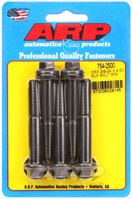 ARP 754-2500 SAE Bolt Kit 3/8-24 x 2.500 hex 7/16 wrenching black oxide bolts Photo-0