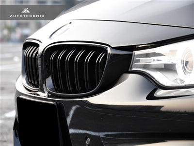 AUTOTECKNIC BM-0175-DS-GB Dual-Slats Glazing Black Front Grilles - F32 / F36 4-Series | F80 M3 | F82 M4 Photo-1