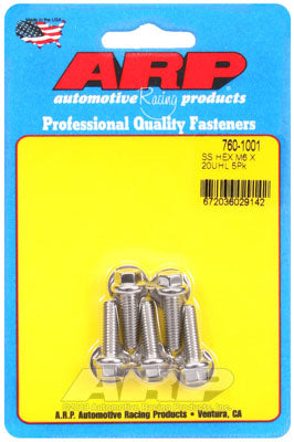 ARP 760-1001 Metric Thread Bolt Kit M6 x 1.00 x 20 hex SS bolts Photo-0